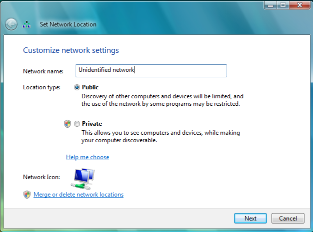 Alapismeretek A hálózati profilok A Windows Vista a megnövelt biztonság, illetve a könnyebb felügyelet érdekében úgynevezett hálózati profilokat különböztet meg, attól függően, hogy a számítógép