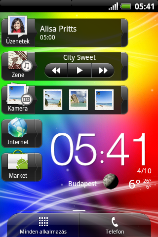 39 Személyre szabás A Parancsikonok és Óra widget testre szabása Kiválaszthatja, hogy mely parancsikonok és város jelenjen meg a Parancsikonok és Óra widgeten. 1.