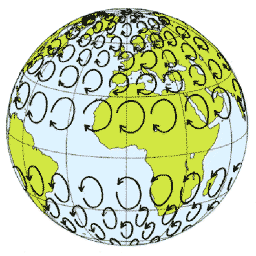 A CORIOLIS-ERŐ HATÁSA A FÖLDÖN Ω C = 2Ω V C Forrás: http://www.ux1.eiu.edu/~jpstimac/1400/fig06_011.jpg V = u i +v j +w k 13.