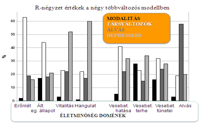 6. ábra: A többváltozós modell teljes korrigált R-négyzet értékének százalékos