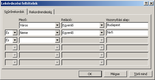 Word 2000 modul 8. fejezet Válasszuk a Mezőkezelés ikont, melynek hatására egy párbeszédablak jelenik meg! A megjelenő ablakban módunkban áll mezőnevet hozzáadni, törölni, vagy átnevezni.