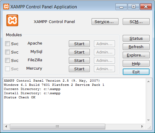 3.1. Az XAMPP integrált telepítő csomag 69. oldal 61. ábra.