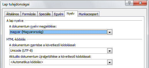 A karakter kódolása: általában UTF-8 Legyen a cím a weblap tartalmának.