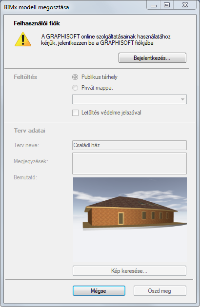 BIMx 3D modell megosztása következtében Ön lesz ennek a felhasználónévnek a tulajdonosa.