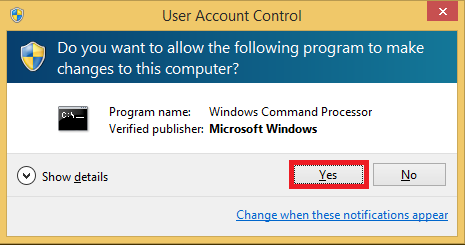 Johanyák Zs. Cs. Göcs L.: Windows hálózati adminisztráció a gyakorlatban Második lehetőség: Jobb egérgombbal jelöljük ki a Command Prompt-ot. Mindkét esetben megjelenik a biztonsági kérdés.