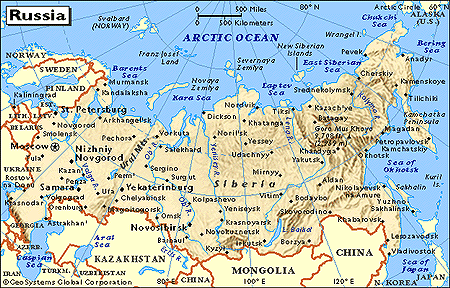 Oroszország Fővárosa: Moszkva (9 millió lakos) Hivatalos nyelv: orosz Pénznem: rubel (RUR) Szárazföldi határai Két kontinens országa.