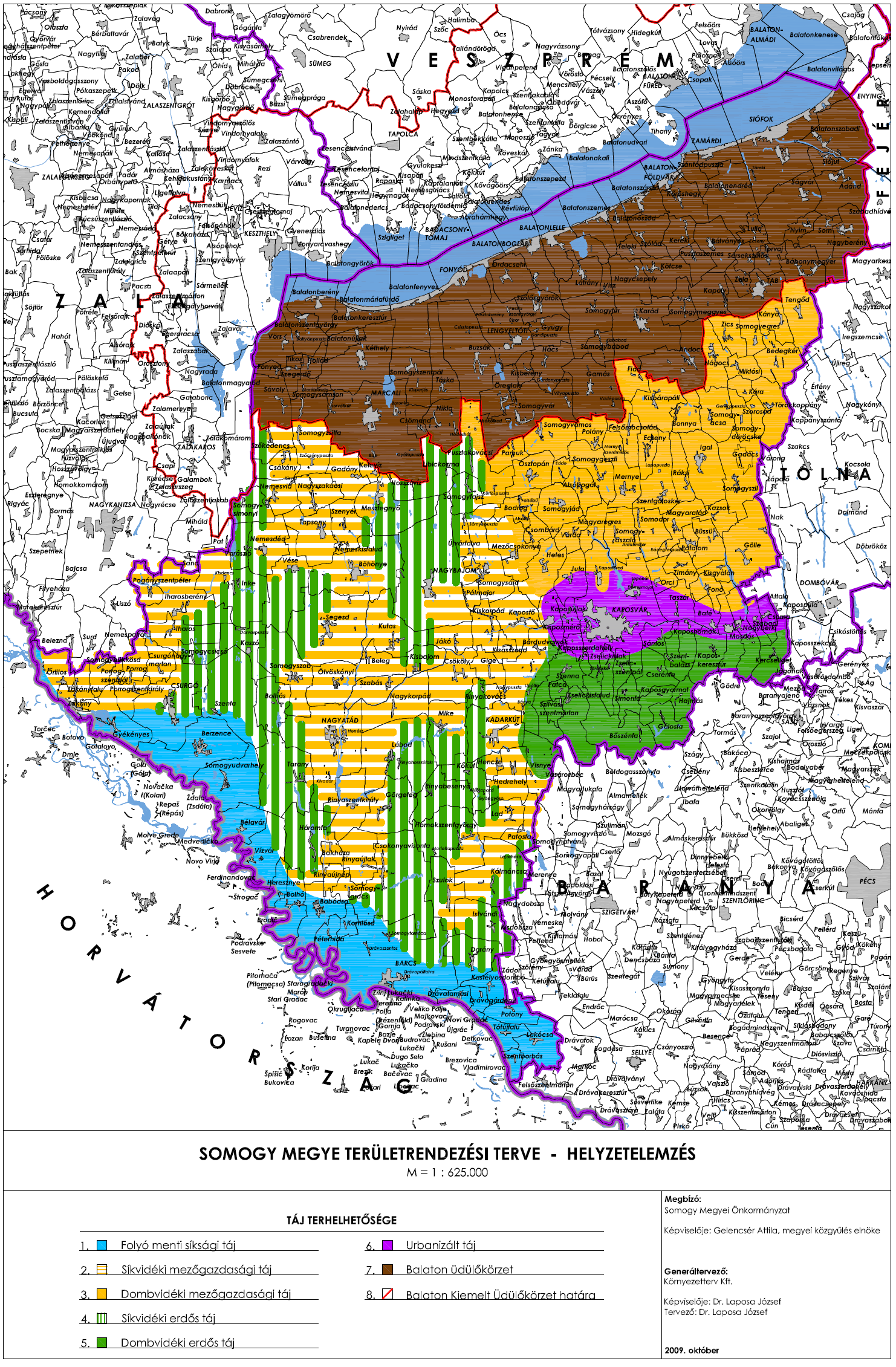 17. számú térkép: A megye tájterhelhetősége