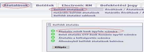 II.Az OTPdirekt Internet Banking segítségével végzett tranzakciók II.1.