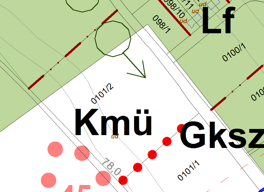 20 4. A 0101/2 helyrajzi számú ingatlan kivett udvar művelési ágban szerepel az alaptérképen.