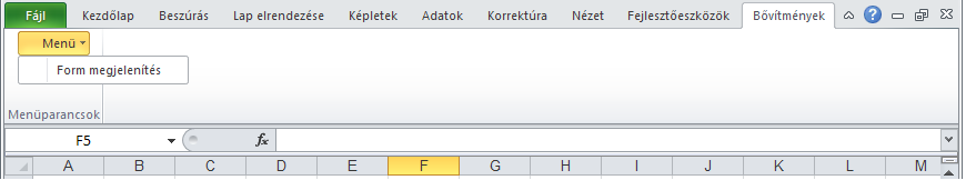 4.2.4. Saját menü készítése Ha az Excel funkcióit saját fejlesztésű makrókkal bővítjük, akkor a makróink elérhetőségét, futtathatóságát egyszerű, a felhasználók által könnyen kezelhető módon kell