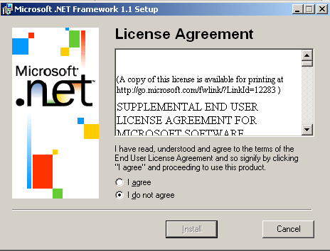 1.1.1 Microsoft.Net telepítése Amennyiben még nincs a számítógépre telepítve a Microsoft.