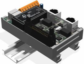 A bemenetre csatlakozik az előző EtherCAT periféria kimenete és a kimenetről lépünk tovább a következő EtherCAT perifériára.