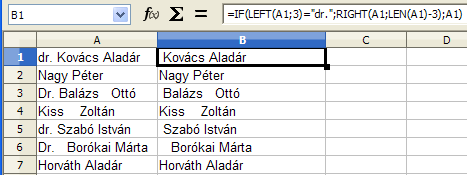 9. FEJEZET. SZÖVEGFÜGGVÉNYEK 60 A ROMAN függvény konvertálja a számot római számmá. Az értéktartománynak 0-3999 között kell lennie. Szintaxisa: ROMAN(szám; mód).