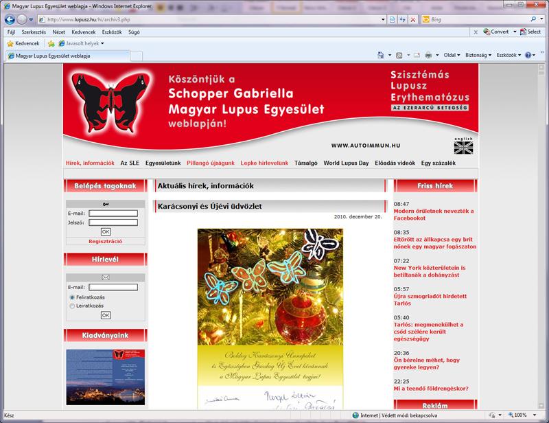 Weboldalunkat rendszeresen frissítjük aktuális hírekkel, információkkal.