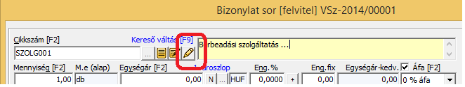Számla típusok: - Számla (normál belföldi számla) - Előleg számla - Kézi számla (Ezzel a funkcióval lehetősége nyílik arra, hogy az ügyviteli rendszertől függetlenül kiállított kézi számlákat a