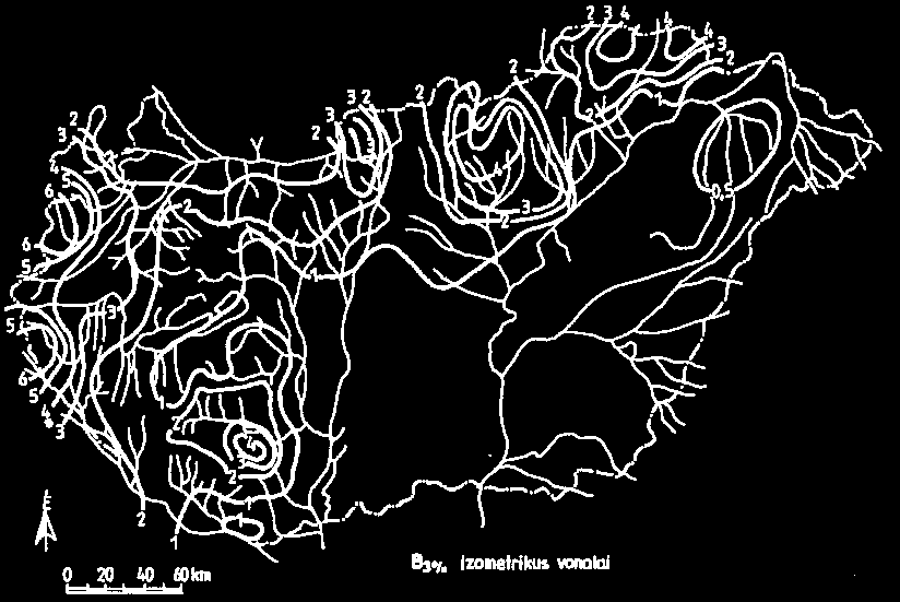64. ábra. A mederszabályozás alapelve. A) eredeti nyomvonal; B) a kanyarulati ritmushoz alkalmazkodó kivonalazás; C) túlzott kiegyenlítés. [Thyll (szerk.
