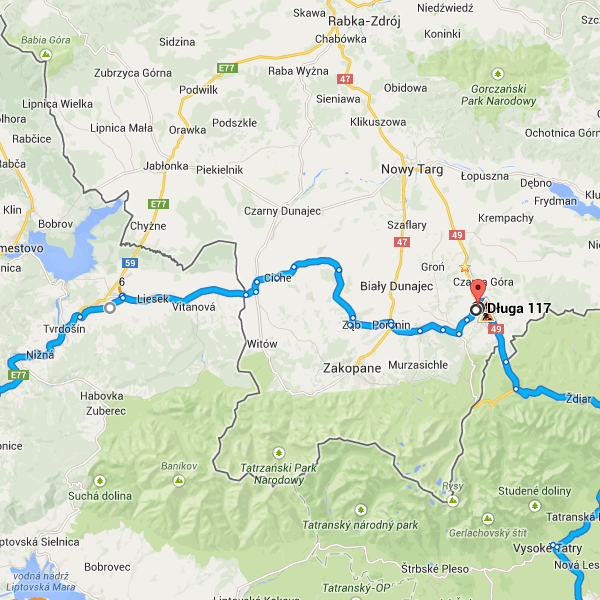 21. A felhajtón át csatlakozzon rá erre: 66. út/e77, Banská Bystrica/Letisko felé Haladjon tovább itt: E77 17,8 km 22. Térjen le, hogy ezen maradjon: E77 51,0 km 23.