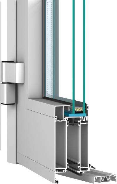 IMPERIAL hőhídmentes ablak-ajtó rendszer ABLAK háromkamrás hőhídmentes rendszer beépítési mélység - tok: 65 mm, szárny: 74 mm hőszigetelés szélessége 24 mm, anyaga üveggyapottal dúsított poliamid
