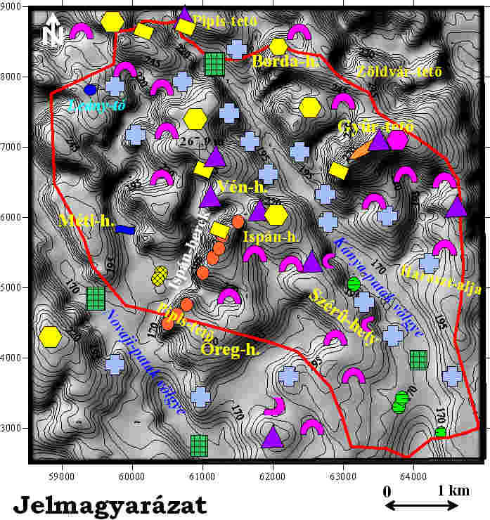 Szomolya geológiai és geomorfológiai értékei, érdekességei (Pl - pleisztocén, H holocén).