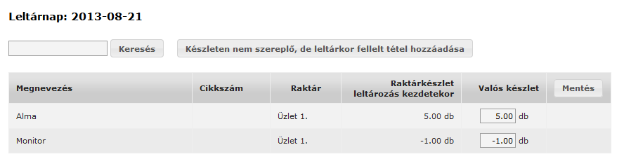 Leltár Leltározás elkezdéséhez egy leltár napot kell létrehozni. Ez a nap mindig az adott nap lehet. Ha egy leltár napot rögzítünk, akkor az egy nyitott leltár nap lesz.