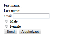 Űrlapok (FORMS) Űrlapok: tartalma: vezérlők (control) + címkék (label) <FORM action="http://somesite.