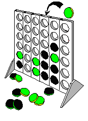 potyogtatós AMŐBA, vagy Connect 4 ( 6x8-on, 4 a nyerő ) Az induláskor üres tábla oszlopait, alulról felfelé, felváltva, egyenként töltögetik fel bábuikkal a játékosok.