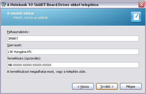 4.) A telepítő varázsló felajánlja a szoftver és a driverek telepítési helyét. Az elérési útvonal módosítását csak gyakorlott felhasználóknak ajánljuk.