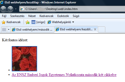 Képes hivatkozásokkal (kép)galéria ( képtár ) is készíthető. A menüben szöveggel és/vagy kicsinyített képekkel ( u. n.