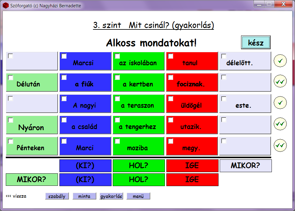 mondatban a későbbiekben még több mondatrész van.