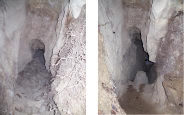 44. ábra A Meta-barlang bejárata a felfedezés estéjén és egy héttel később A mérést körülbelül 2 óra alatt