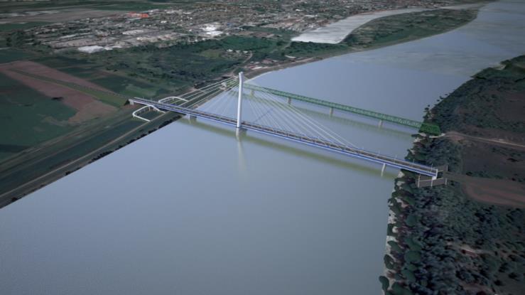 Előkészítések A tervezett híd a Duna 1770,6 folyamkilométer szelvényében van. Teherbírási osztály: A az e-ut 07.01.