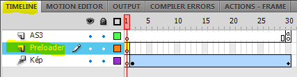 Teszteljük újra a mozinkat: Ctrl+Enter. Most már csak egyszer játszódik le a mozink. Ezt az animációt fogjuk betölteni.