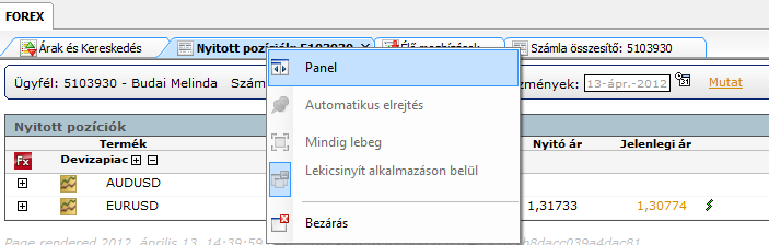 1. Külön ablakokban, dokumentum formátumban: ez a formátum a nagyobb kiterjedésű, több információval és szöveggel rendelkező modulok részére alkalmas.