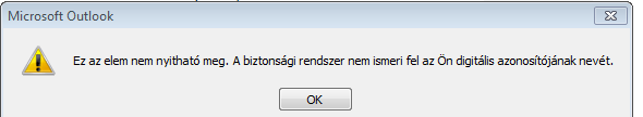 Ha mi kapunk titkosított üzenetet, de még nem telepítettük számítógépünkre a titkosító tanúsítványunkat és a privát kulcsot, nem