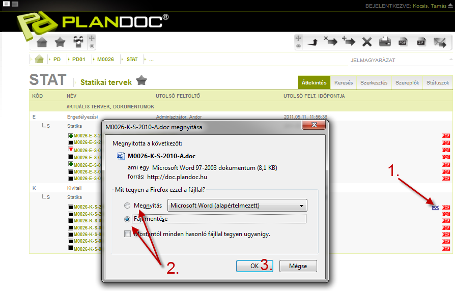 A PlanDoc rendszer bármilyen fájlformátumú dokumentumokat képes kezelni, így a kiterjesztések és a saját gépen használta alkalmazásától függ csak, hogy az adott dokumentumtartalom megtekinthető-e