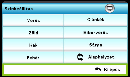 Színhőmérséklet Ha hideg színhőmérsékletre van állítva, a kép kékes színű. (hideg kép) Közepes hőmérsékletre állítva a kép megőrzi a fehér normál színét.