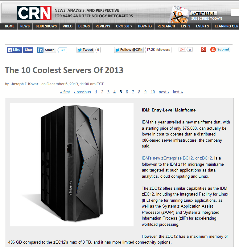 Computer Reseller News CRN's US version was recognized as a leading
