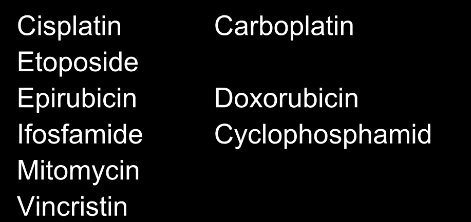 Cisplatin Carboplatin Etoposide Epirubicin