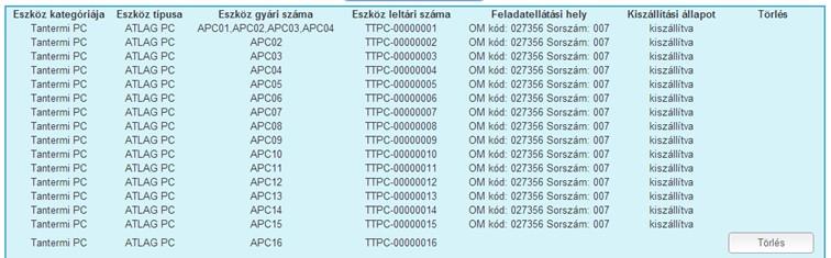 gmbbal töltheti fel az adatkat, majd a Hzzáad gmbbal mentheti azkat. Mindkét típusú adatmegadásnál ellenőrzi a prgram, hgy ne kerüljön példánysításra a megadhatónál több eszköz.