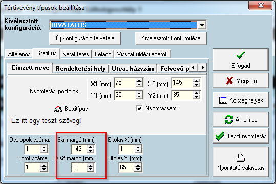 2 Tértivevény kiválasztása, beállítása Új tértivevény