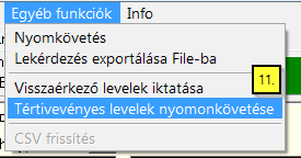 A Keresés gombra kattintva, amennyiben jól adta meg a ragszámot a Levél adatai mezőben megjelennek az adatok (9.).