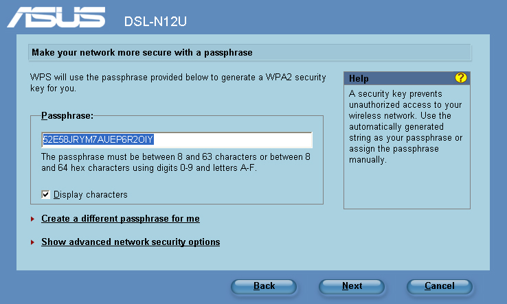 4. Billentyűzze be a kívánt hálózatnevet vagy SSID-t (szolgáltatáskészlet azonosítót). Ha végzett, kattintson a Next (Tovább) elemre. 5.
