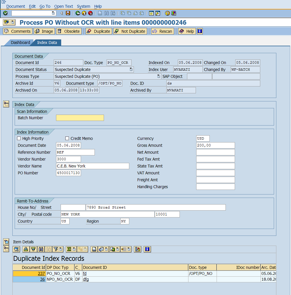 Dokumentum feldolgozás duplikátumok ellenőrzése Ismerős SAP felület Automatikus vagy