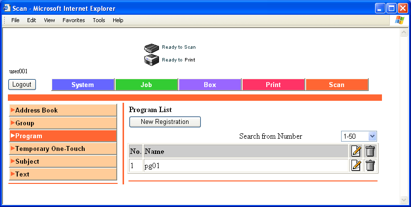 5 Beállítások megadása PageScope Web Connection használatával Több rendeltetési hely a