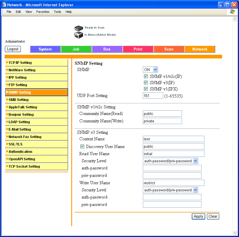 5 Beállítások megadása PageScope Web Connection használatával 5.