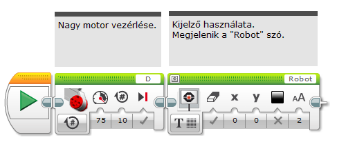 Az egér segítségével kiválaszthatunk egy adott blokkot (vagy a SHIFT gomb lenyomásával egyszerre többet is), ekkor a blokk körül egy világoskék keret jelenik meg.