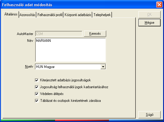 143567: Beállítás-mentési jogosultság Felhasználói profilhoz rendelhető