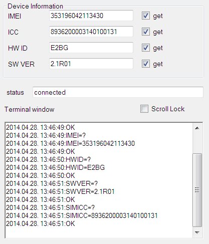 A kábeles kapcsolat beállításához, válassza ki a képernyő bal felső részén a Serial Port fül alatt a kívánt soros port számát a Serial Port nél a legördíthető listából pl. COM3.