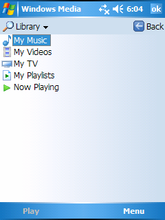 5.6 Windows Media Player kézi számítógépre A kézi számítógépre írt Microsoft Windows Media Player segítségével digitális hang, és képfelvételeket, valamint videó fájlokat nézhetünk meg, melyeket a