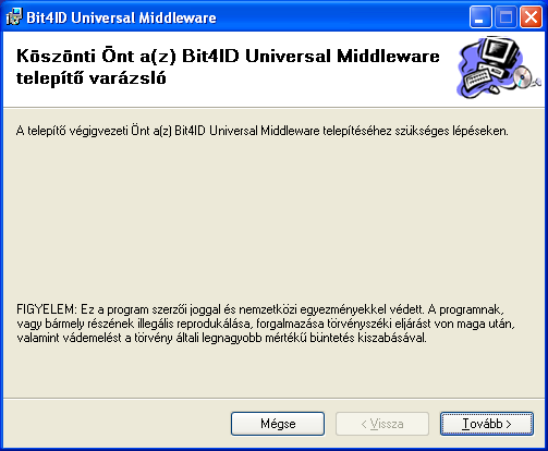 Felhasználói útmutató BIT4ID BALE chipkártya A telepítı csomagot a MICROSEC elektronikus aláírással látta el a visszaélések megakadályozása érdekében.